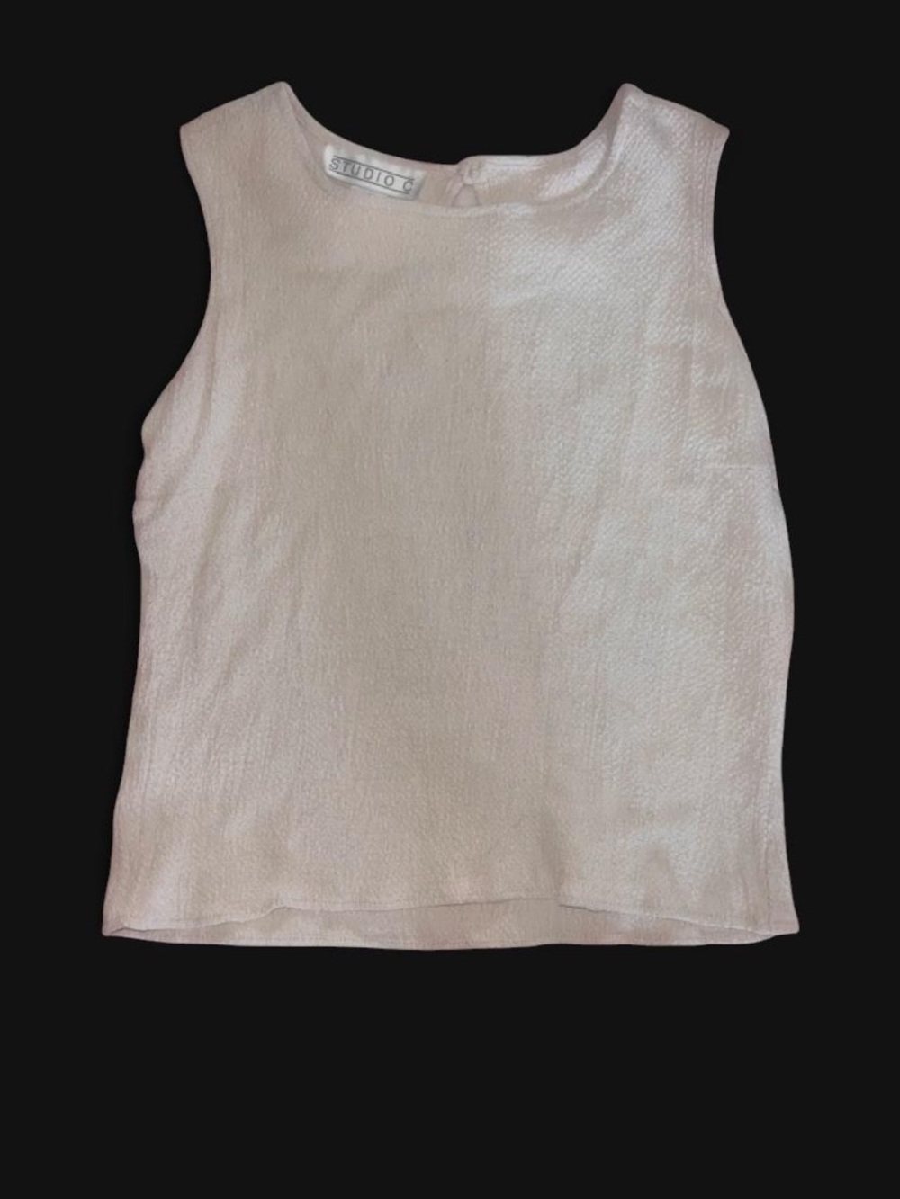 Studio C cream Textured Sleeveless Top